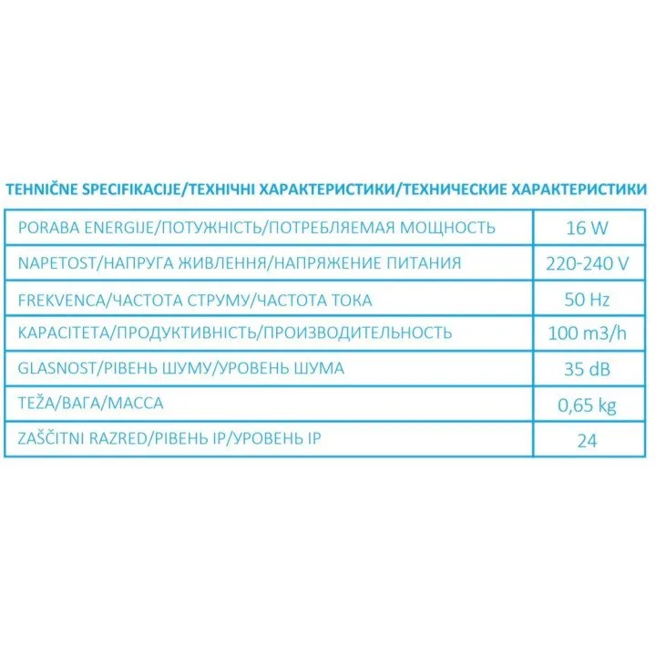 A D100 PARUS 4 axiális fürdőszobai ventilátor kedvező áron - Akvavent