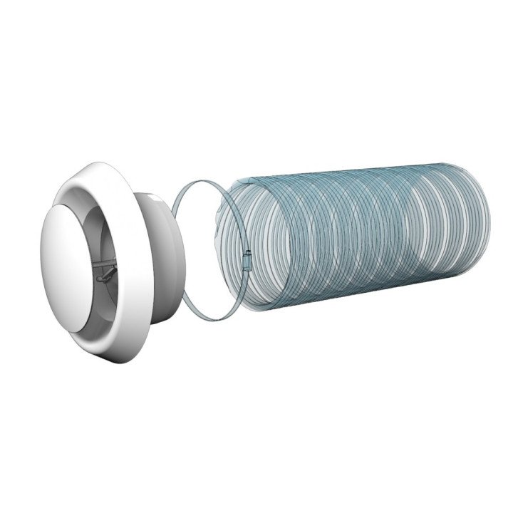 Adjustable inlet-and-exhaust anemostat with flange D200, image 3 of 4 in the gallery
