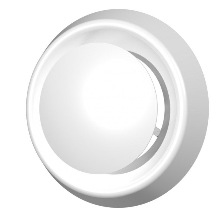 Adjustable inlet-and-exhaust anemostat without flange D200 for ventilation systems