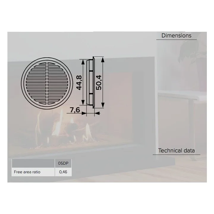 Kruhová ventilačná mriežka 50 05DP 1/4 4 kusy za výhodnú cenu - Akvavent