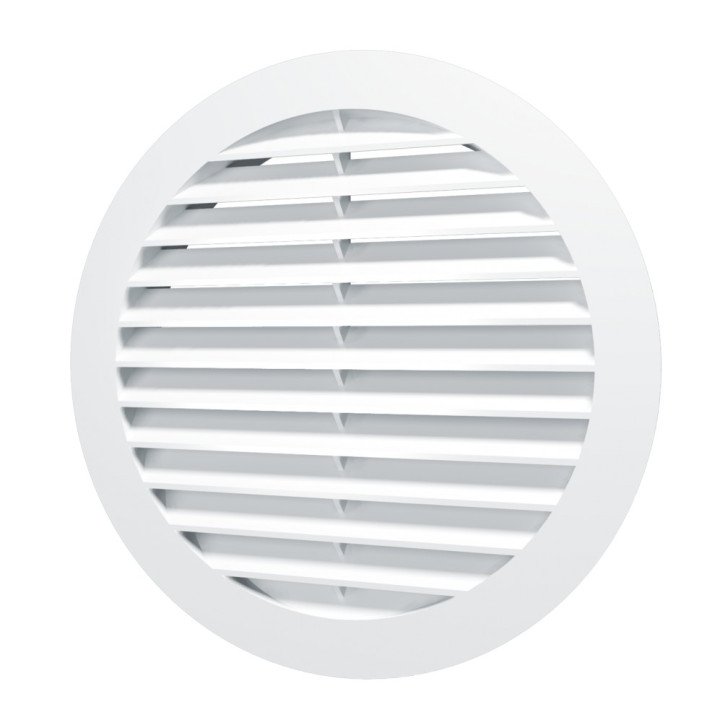 Outside round grill D200 with flange D160, ASA plastic