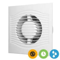 Good bathroom fan 100 mm with humidity and light sensor, timer, and flap, SLIM 4C MRH