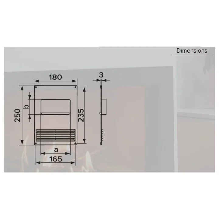 612PTGR, Zvislá plastová spodná doska s mriežkou 180x250 a nábehom 60x120