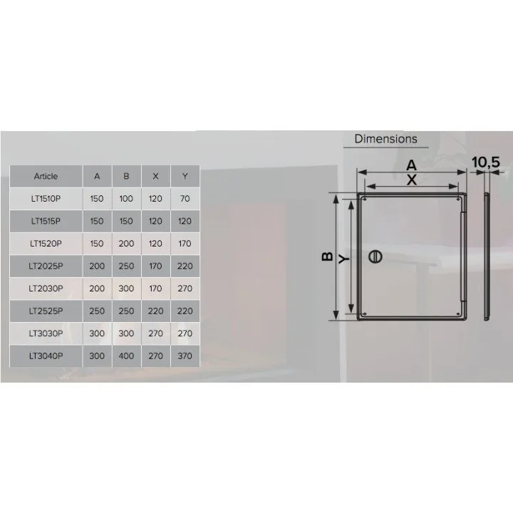 Revizijné dvere 150x200 LT1520P s madlom za výhodnú cenu - Akvavent