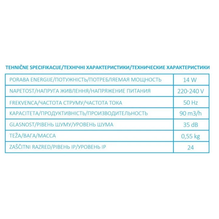 Cenově výhodný koupelnový ventilátor 100 mm se senzorem světla a časovačem