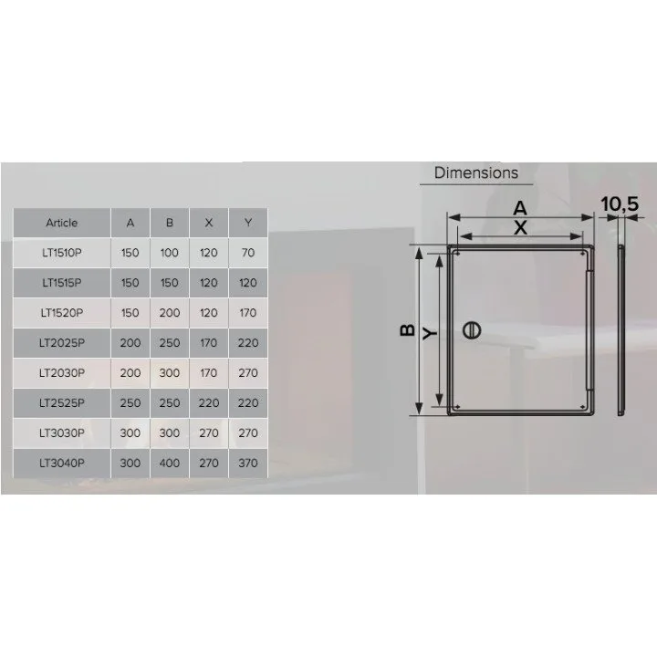 Kiberviziós ajtó 300x300 LT3030P fogantyúval kedvező áron - Akvavent