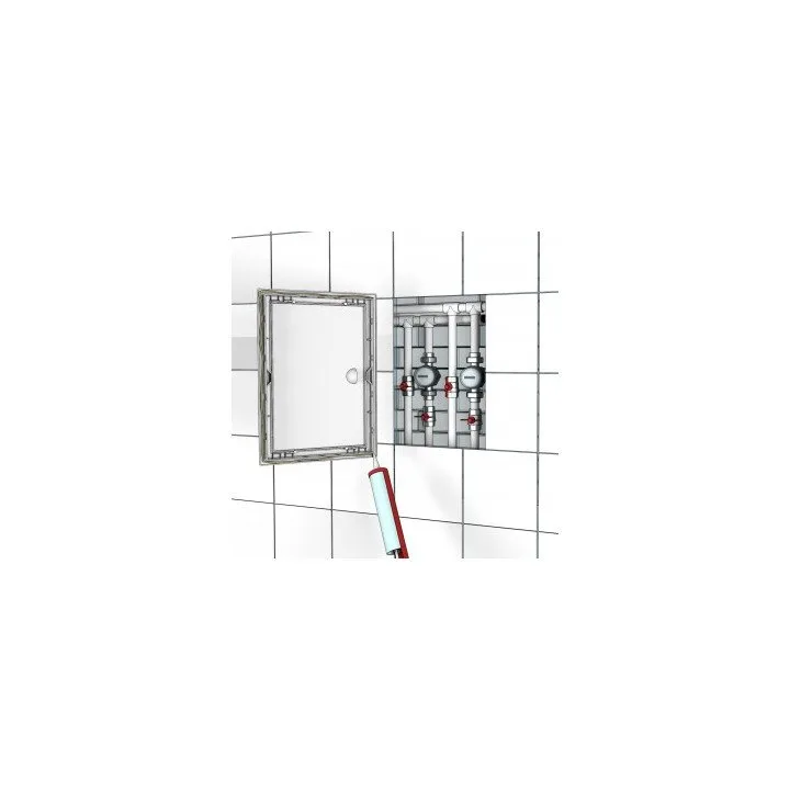 Revision hatching door with handle 168x318 and flange 146x296