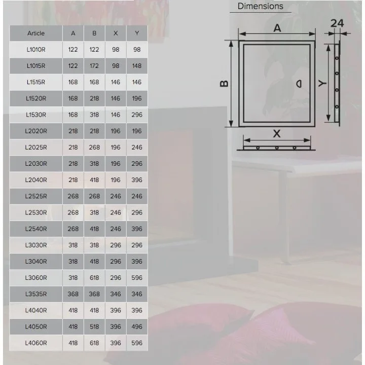 Revizní dvířka 150x300 L1530R 168x318 za příznivou cenu - Akvavent