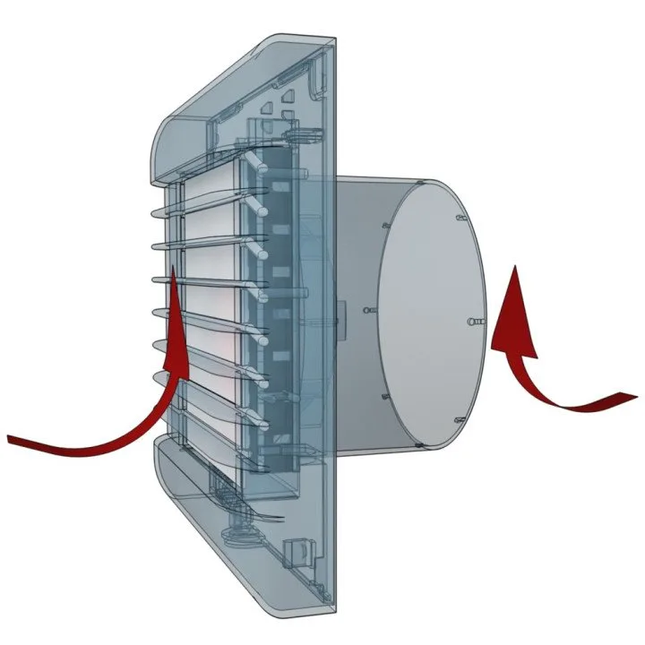 Csendes fürdőszobai ventilátor Euro 5A automatikus zsalukkal 125 mm, kedvező áron