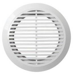 Removable round exhaust grill with flange for 100 mm duct, model D145