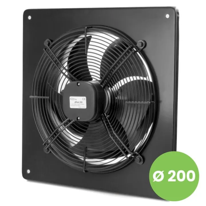 Vysoce výkonný nástěnný průmyslový axiální ventilátor 200 mm