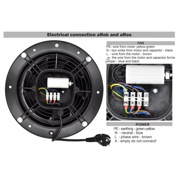 Vysokovýkonný nástenný priemyselný axiálny ventilátor 350 mm