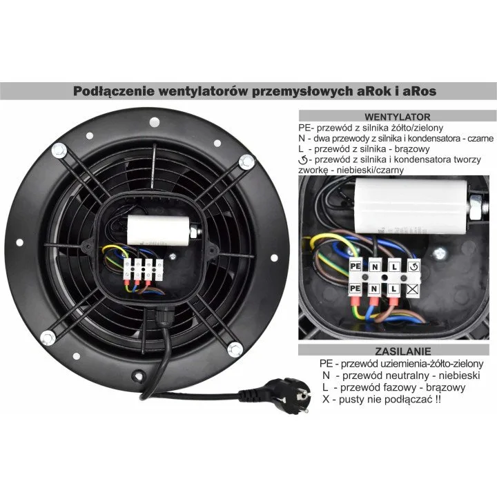 Průmyslový ventilátor pro větrání 250 mm, aRos 250