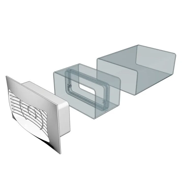 Grille 220x90 mm with flange 250x120 mm
