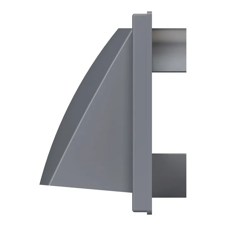 1515K12,5FV gray, Exhaust grille with non-return flap 150x150 and flange D125, gray (ASA plastic)