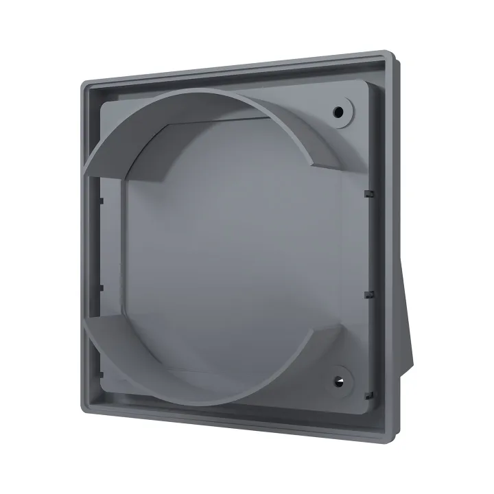 1515K12,5FV gray, Exhaust grille with non-return flap 150x150 and flange D125, gray (ASA plastic)