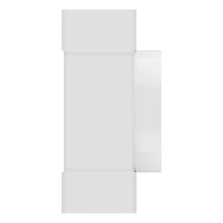 612TF10P, T-kolló a téglalap alakú csatorna között 60x120 és légelosztó D100 flanggal