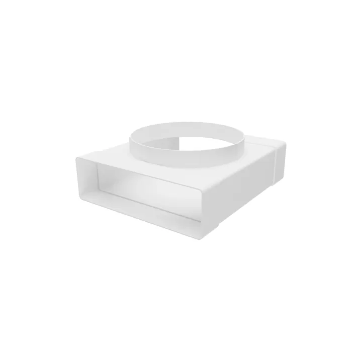 T-joint between rectangular ducts 60x204 and flanged air distributor D160