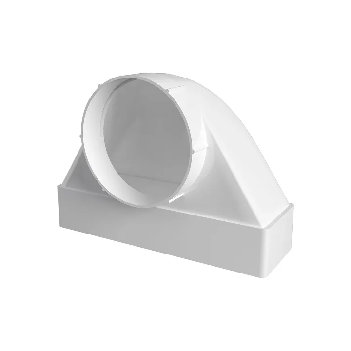 90° connector between rectangular duct 60x204 and flanged air distributor D100