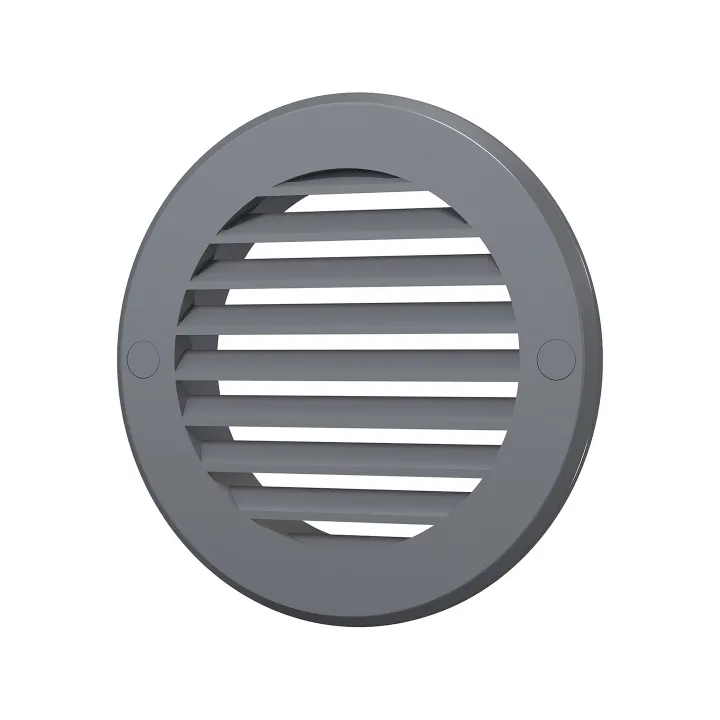 Venkovní kulatá ventilační mřížka D130 s přírubou D100 10RKN šedá