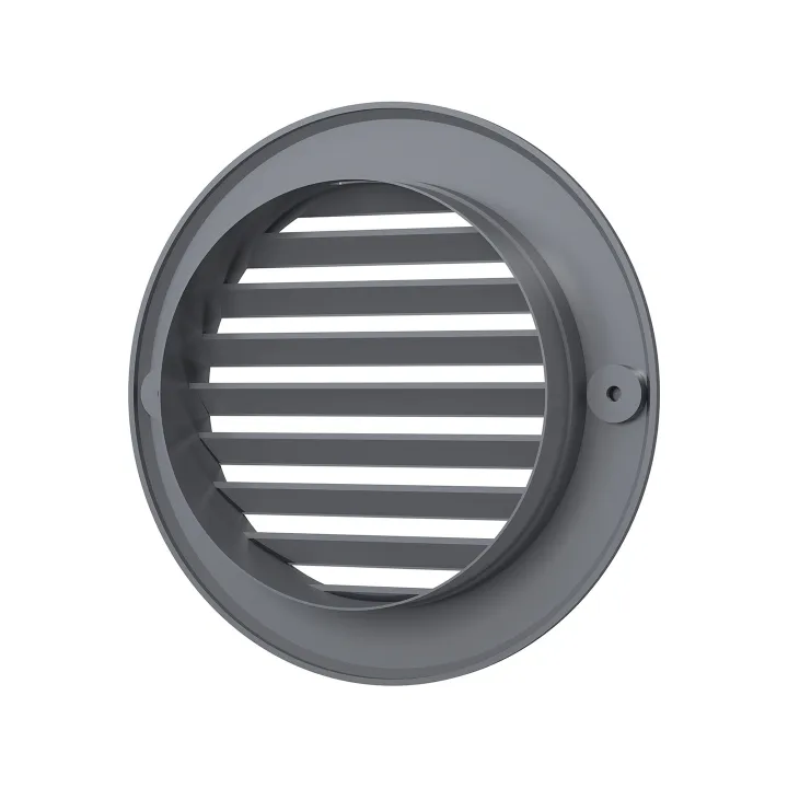 Venkovní kulatá ventilační mřížka D130 s přírubou D100 10RKN šedá