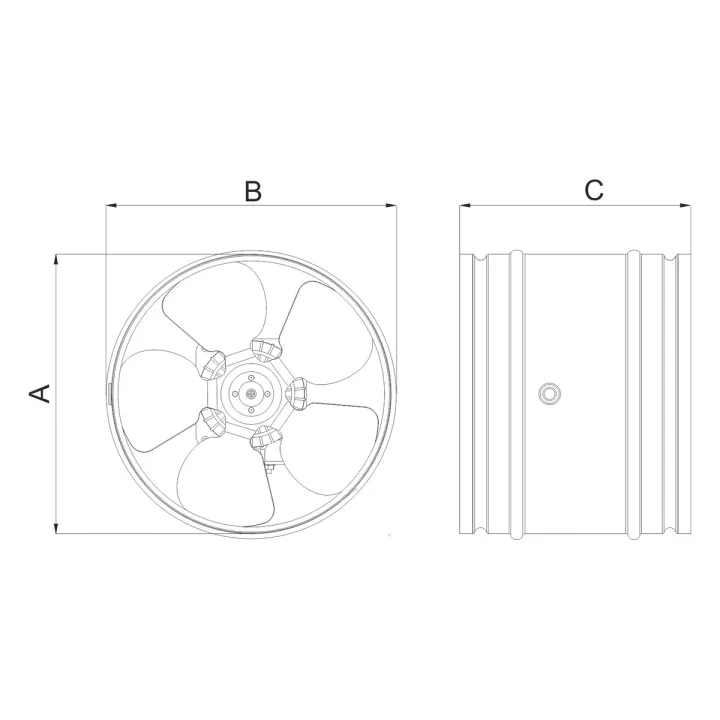 Axial inline duct fan Ø350 mm