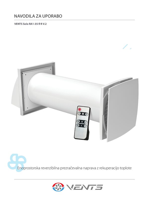 VENTS Solo RA1-35-9 R V.2 - Használati útmutató