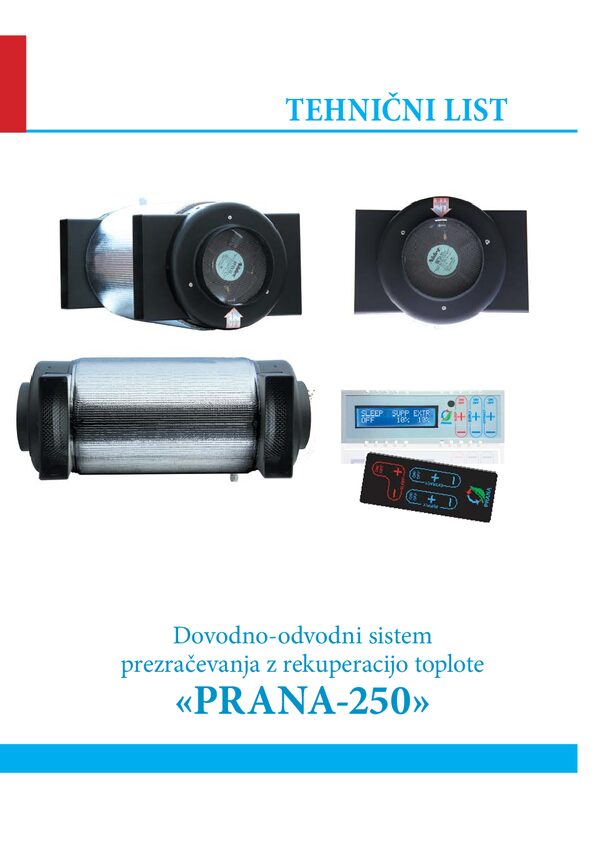 Műszaki adatlap PRANA 250