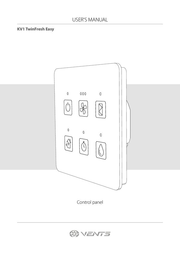 VENTS TwinFresh Easy RL7-50-17 - KV1 control panel manual