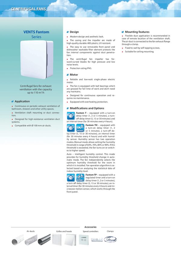 VENTS Fantom TH - technical datasheet