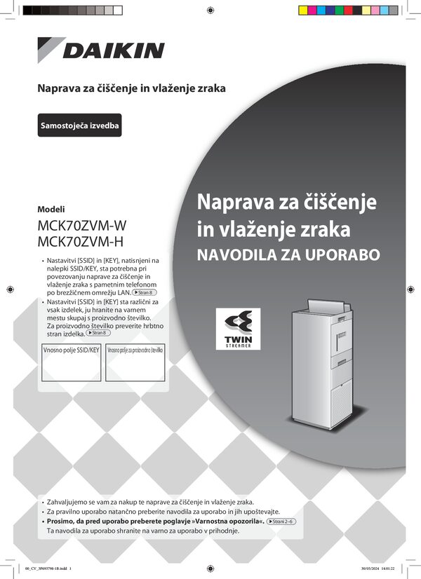 Daikin MCK70Z - operation manual
